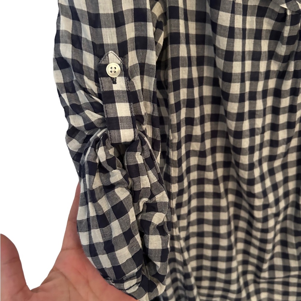 Gap Blue Plaid Button Down Shirt Size Medium - image 2